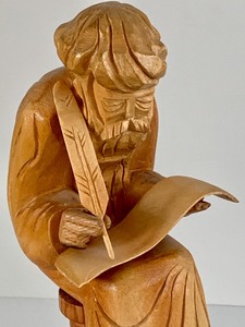 lot 203 image: Carved Wood Scholar Figurine