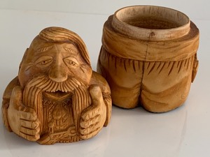 lot 220 image: Carved Wooden Figural Box