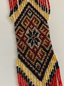 lot 236 image: Red, Gold & Black Beaded Gerdan