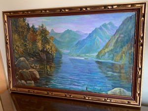 lot 1 image: Stunning and Vibrant Oil on Canvas Scenic Painting