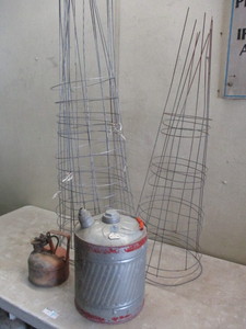 Tomato Cages and gas cans