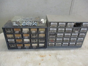 2 Storage bins full with hardware