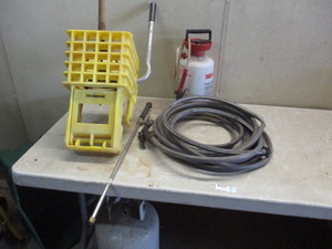 Bucket ringer and mop and spray wand