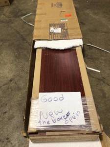 lot 5 image: Hodedah 2-Door Armoire with 2-Drawers in Mahogany see all pictures