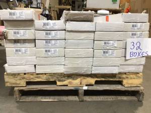 lot 19 image: 32 boxes of Home Decorator Denali Pine 8 mm Thick x 7-23 in. Wide x 50-58 in. Length Laminate Flooring (21.48 sq. ft.  case) See all pictures