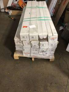 lot 20 image: Lot of 18 Hand Scraped Strand Woven Brown 12 in. T x 5-18 in. W x 72-78 in. L Solid Bamboo Flooring customer return see all pictures