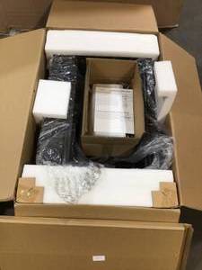 lot 28 image: CMI Dual Mount Rustin Granite Workstation 33 in. 1-Hole Single Bowl Kitchen Sink in Black (has minor dents) customer return see all pictures