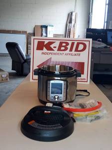 lot 1 image: Instant Pot Ultra 6 Qt 10-in-1 Multi-Use Programmable Pressure Cooker, small dent