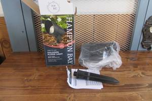 lot 49 image: Low Voltage 50-Watt Black Outdoor Landscape Flood Light T3 Halogen Bulb