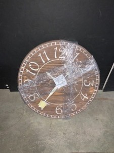 BRANDTWORKS 24 IN. CARRINGTON WALNUT OVERSIZED WALL CLOCK. SEE PICTURES