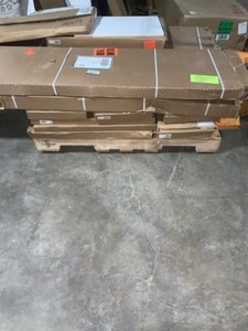 PALLET OF ASSORTED CLOSET EVOLUTION SHELVING. VARIOUS CONDITIONS. SEE PICTURES