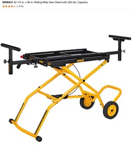 DEWALT 32-12 IN. X 60 IN. ROLLING MITER SAW STAND WITH 300 LBS. CAPACITY. SEE PICTURES