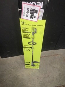 RYOBI 40-VOLT LITHIUM-ION CORDLESS ATTACHMENT CAPABLE STRING TRIMMER WITH 4.0 AH BATTERY AND CHARGER INCLUDED. SEE PICTURES