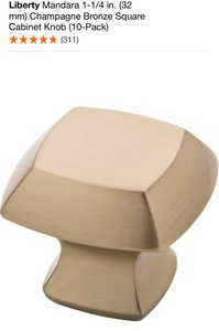 LIBERTY Mandara 1-14 in. (32mm) Champagne Bronze Square Cabinet Knob (10-Pack). See Pictures