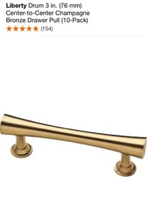 LIBERTY Drum 3 in. (76mm) Center-to-Center Champagne Bronze Drawer Pull (10-Pack). See Pictures
