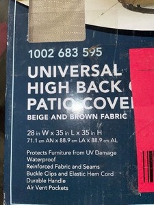 HAMPTON BAY High Back Outdoor Patio Chair Covers. See Pictures