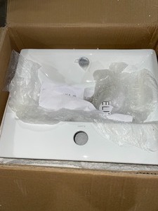 ELANTI Wall-Mounted Rectangular Compact Bathroom Sink in White. See Pictures