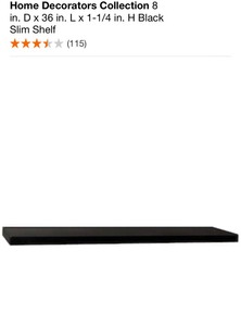 Assorted Home Decorators Collection & Rubbermaid Floating Decorative Shelves. Various ColorsSizesConditions. See Pictures