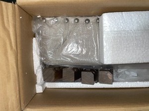 NATHAN JAMES Hylie 24 in. Gray Fabric Cushion Dark Brown Finish Nailhead Wood Pub-Height Counter Bar Stool. See Pictures