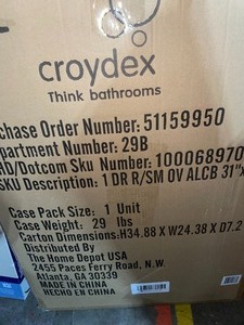 CROYDEX 21 in. W x 31 in. H Frameless Aluminum Surface-Mount Bathroom Medicine Cabinet with Easy Hang System. See Pictures