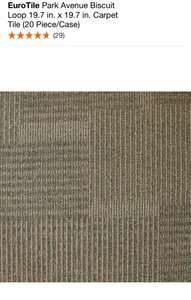 EUROTILE Park Avenue Biscuit Loop 19.7 in. x 19.7 in. Carpet Tile (20 PieceCase). See Pictures
