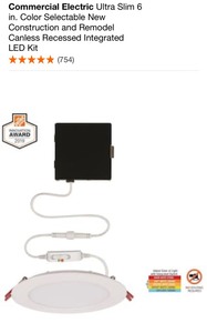 Assorted Commercial Electric & Lithonia Lighting Recessed Light Kits. Various Sizes. See Pictures
