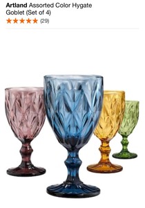 ARTLAND Assorted Color Hygate Goblet (Set of 4). See Pictures