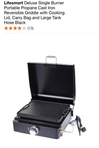 Portable Cast Iron Griddle & Bamboo Drawer Knife Block. See Pictures
