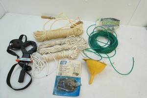 lot 124 image: Rope, cable, funnel, etc