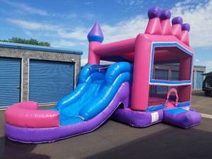 5 in 1 Pink WetDry Slide Combo with Basket Ball Hoop