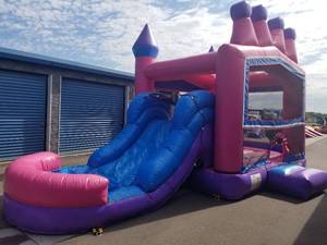 5 in 1 Pink WetDry Slide Combo with Basket Ball Hoop