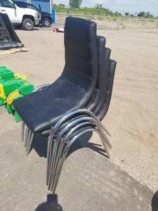 4 Leather Black Chairs