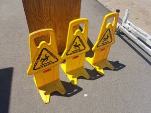 3 Wet Floor Signs