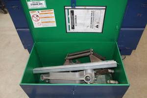 lot 864 image: Greenlee Bending Table 1813  with Metal Job Site Box