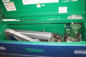lot 859 image: Greenlee Cam Track Conduit Bender 881CT  with Rolling Metal Job Site Box