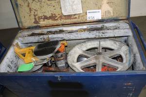 lot 858 image: Ensley Tugger Cable Pulling System  with Rolling Metal Job Site Box