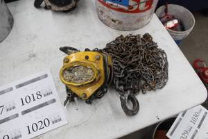 lot 1020 image: OZ Lifting Products Chain Hoist 12 Ton