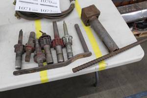 lot 1040 image: Lot of (Approximately 8) Commercial Equipment  - Gear Drive Bits, Custom Handles