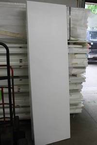 lot 370 image: Lot of (3) Primed Solid Core Wood Doors White 2THx24Wx84H