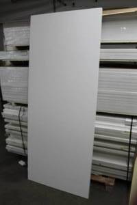 lot 376 image: Lot of (5) Primed Solid Core Wood Doors White 2THx30Wx84H