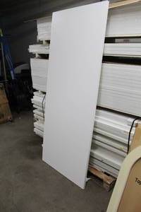 lot 380 image: Lot of (10) Primed Solid Core Wood Doors White 2THx30Wx84H