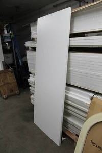 lot 404 image: Lot of (5) Primed Solid Wood Doors White 2THx36Wx84H