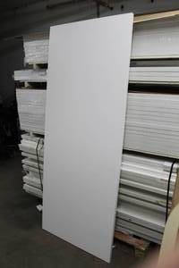 lot 398 image: Lot of (2) Primed Solid Wood Doors White 2THx36Wx84H
