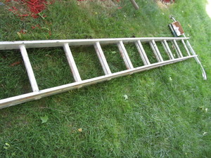 lot 204 image: Extension ladder - 12ft sections, w...