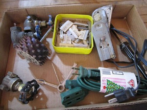 lot 222 image: Razor blades & scrapers, valves, ch...
