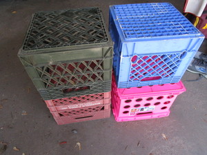 lot 223 image: Milk crates 3 standard, one office...