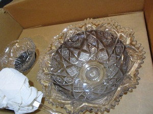 lot 40 image: Imperial Glass punch set bowl, sta...