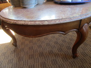 lot 36 image: Marble top table, 36Dx15.5H...