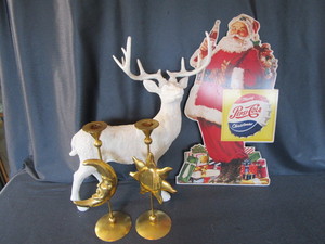 lot 244 image: Pepsi Santa tin sign 21.5H, flocke...
