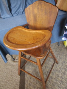 lot 246 image: Vintage wooden high chair...